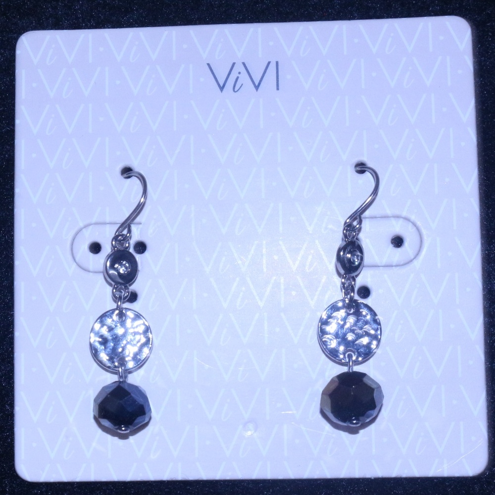 Dangle Single Gem  Drop Earrings 1.5"